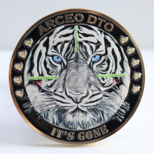 custom 3d uv printing tiger head challenge coin
