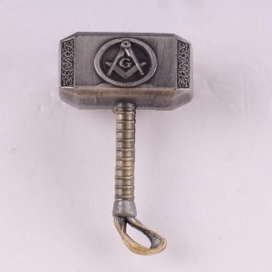 anty-srebrny miniaturowy młotek wybity 3D odznaki