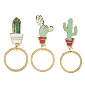 China Factory Promotional Gift Fashion Metal Custom Cactus Keychain