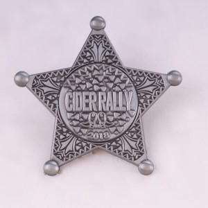 3D star die struck pin anti-perak CIDER RALLY lencana