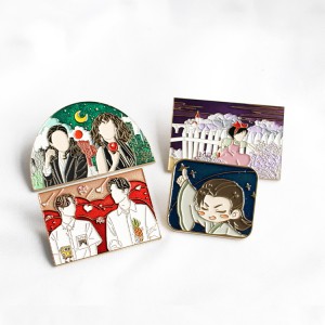 Wholesale professional custom anime khoan kpop idol pins metal custom hard soft enamel pins bts.