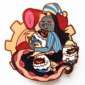 Pabrik Pin Lencana Kustom nganggo Kartu China Grosir Hard Soft Enamel Metal Gradient Glitter Chrome Plating Lapel Pin