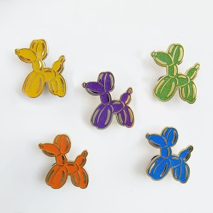custom glitter balloon dog hard enamel pin
